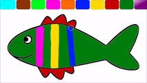 Et couleur coloration les couleurs poisson pour enfants Apprendre Page pt 43
