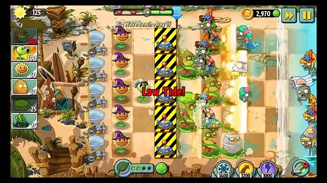 2. Пляж большой день растения против прохождение Волна зомби |