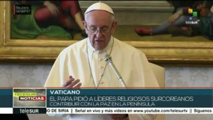 El papa pide a líderes religiosos surcoreanos a trabajar por la paz