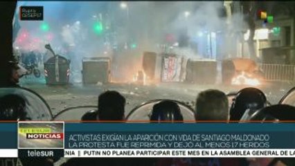 17 heridos y 30 detenidos tras marcha por Maldonado en Argentina