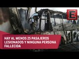Choque entre autobús y un tráiler en la México-Puebla