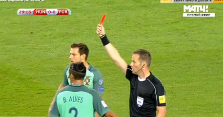 Priskin RED Card - Hungary 0-0 Portugal  03.09.2017