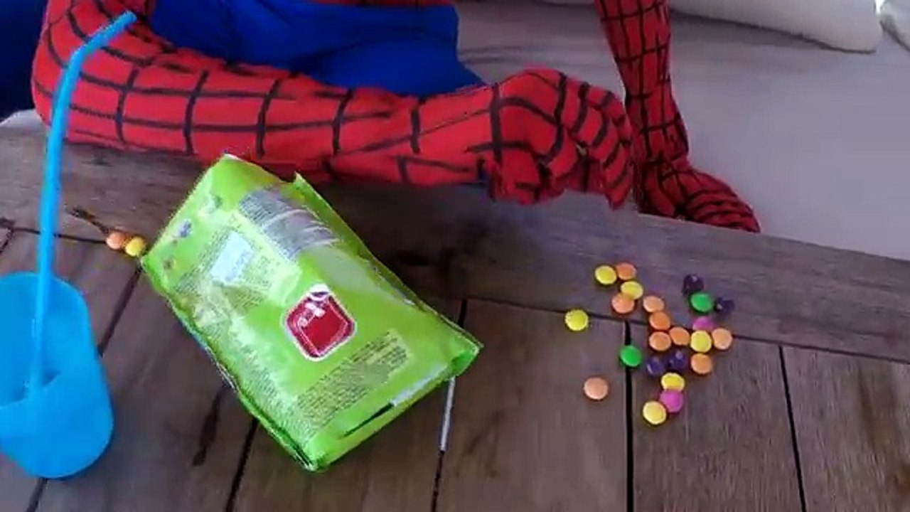 Learn Colors for Kids with Spiderman and Skittles _ Bad SpiderMan Bad Parrot _ IRL