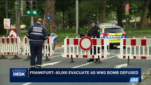 i24NEWS DESK | Frankfurt: 60,000 evacuate as WW2 bomb defused | Sunday, September 3rd 2017
