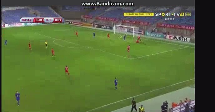 Edin Dzeko 2nd Goal - Gibraltar 0-4 Bosnia Herzegovina 03.09.2017