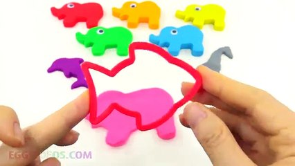 Y colores creativa elefante para divertido Niños Aprender León moldes jugar con Doh animal rainbowlearn