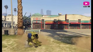 【GTA5】一拳超人琦玉VS 浩克 超力量的對決! ONE PUNCH MAN VS HULK!