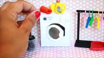 Arcilla Bricolaje casa de muñecas miniatura en polímero realista lavadora |
