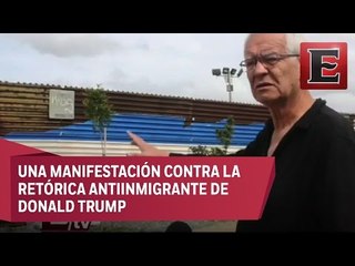 Artista mexicano le hace un hoyo al muro fronterizo