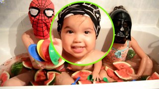 Learn Colors Baby Watermelon Pool for Children Finger Family Song Nursery Rhymes Kids Colours Fun