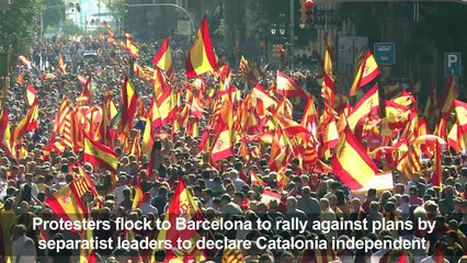 Mass protest held in Barcelona against Catalonia independence