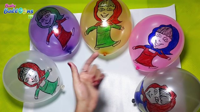 Five Masha Colour Balloons - Learn Colours With Balloons - Masha Balloon Finger Family Rhyme #3