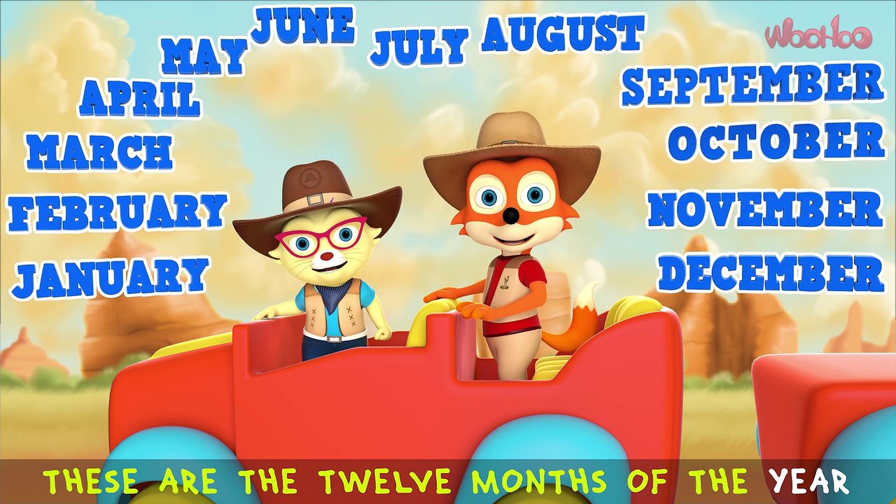 Months of the Year Song   12 Months of the year   Easy Learning   WooHoo Rhymes 4K