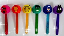 Play Doh Superhero Lollipops Spiderman Hulk Learn Colors Finger Family Nursery Rhymes For Kids