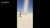 Beautiful dust devil filmed at Burning Man 2017