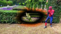 Spiderman plays POKEMON GO! W/ Pink MEWTWO and Pikachu! Spiderman in Real Life Amazing Superheroes