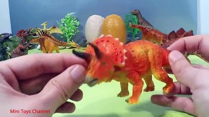 Dinosaurs Toys Fighting - Dinosaur Eggs Surprise - Dino Cars - Triceratops, Stegosaurus, T-Rex