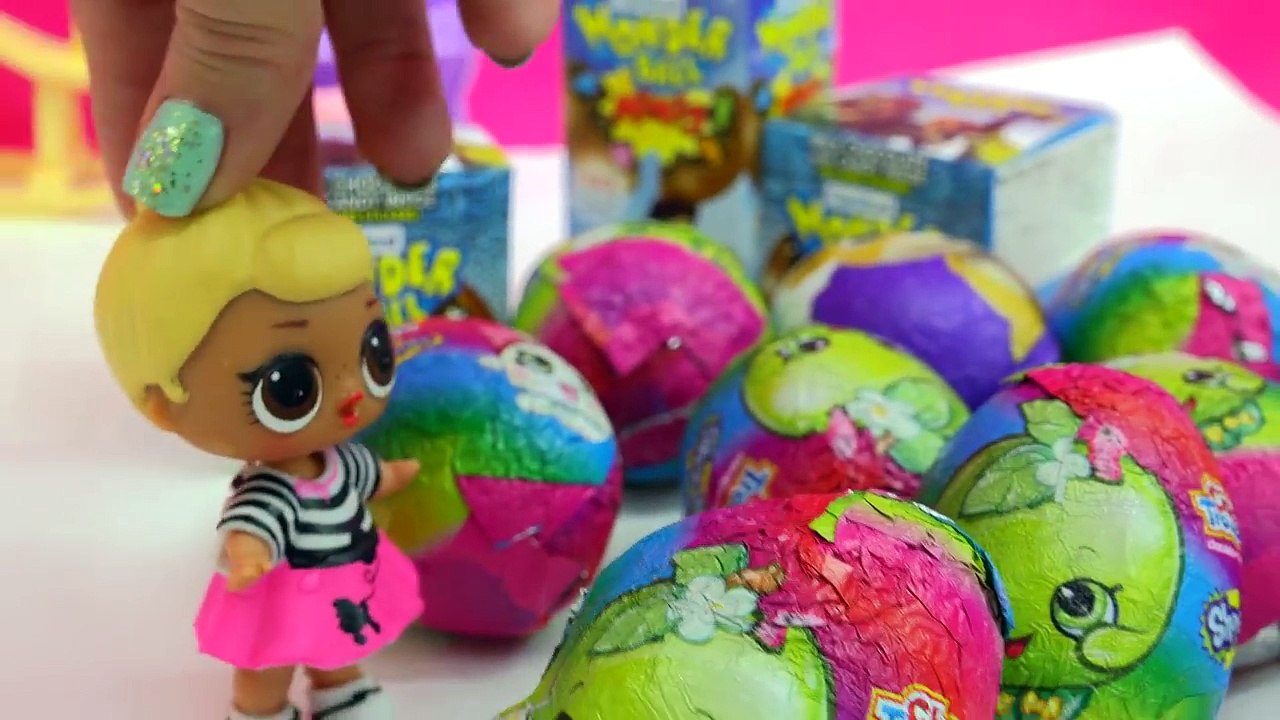 Hammer Smashing Shopkins Surprise Chocolate Eggs + LOL Surprise Baby Blind Bag Balls