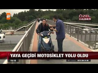 Yaya geçidi motosiklet yolu oldu - atv Ana Haber