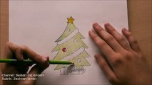 Tannenbaum zeichnen - Weihnachtsbaum zeichnen lernen - Malen lernen - Weihnachtsbilder malen