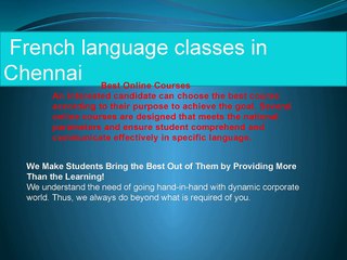 French Language Course in Chennai