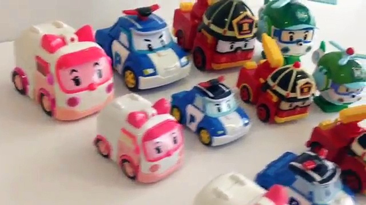 12 Robocar Poli Transforming Die Cast Robots Poli Roy Amber Helly 로보카 폴리 로이 엠버 헬리- Demo Review