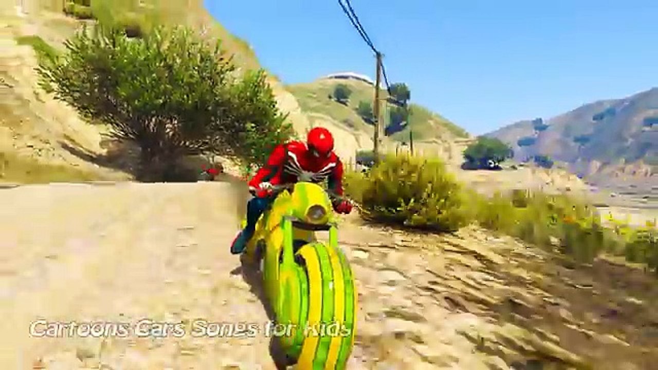 THE AVENGERS : Spiderman Hulk & Iron Man MOTORBIKE RACE! w/ Joker Superheroes Cartoon for Kids