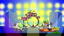 Gus the Gummy Gator starts a Band with Musical Instruments for kids Funny Video for Children