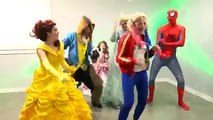 Spiderman and Frozen Elsa break Up? w/ beauty and the beast Belle Ariel the mermaid vs Harley quinn
