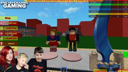 Lets Play ROBLOX Superhero Tycoon Part 1: Roblox Robin & Roblox Batman Upgrades