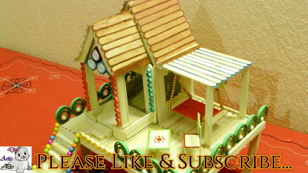 How to Make a Beautiful Popsicle Stick House || Popsicle Stick Craft || Ice Cream Stick Craft
