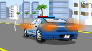 Cop Cars Kids Video - The Police Car w Real Cars for kids | Learn Vehicles Cartoon for children
