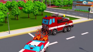 Learn Colors with Baby and Little Fire Truck, Funny Kids Video Emergency Cars & Trucks Cartoons