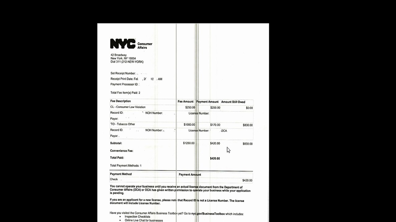 DCA PAYMENT PLAN RECEIPT