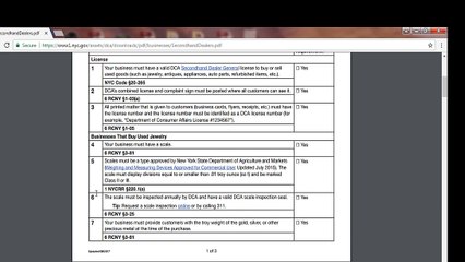 DCA SECOND HAND DEALER LICENSE
