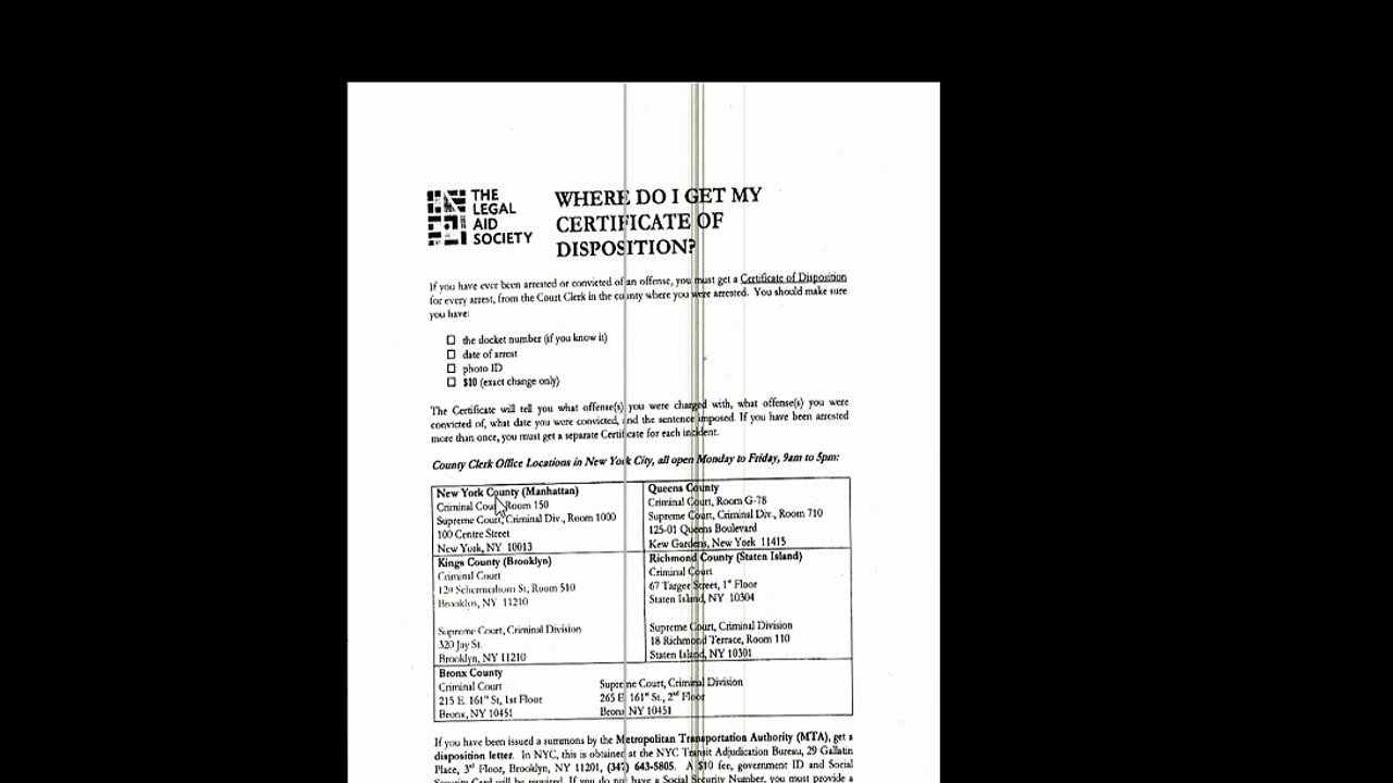 Certificate of deposition