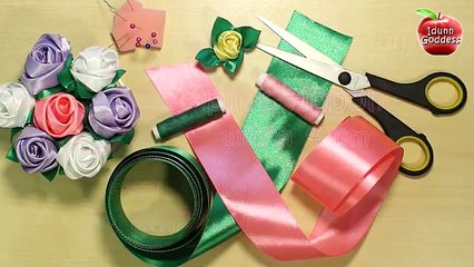 DIY Ribbon Rose - How To Make Rose Buds Out Of Ribbon