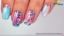 Дизайн ногтей видео урок Дикая Орхидея | Маникюр с цветами | Китайская роспись ногтей | One Stroke