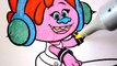 Dreamworks TROLLS POPPY, Disney Princess MOANA and PEPPA PIG Coloring Book Pages fun Art for kids
