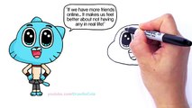 How to Draw Gumball Watterson step by step Easy -The Amazing World of Gumball