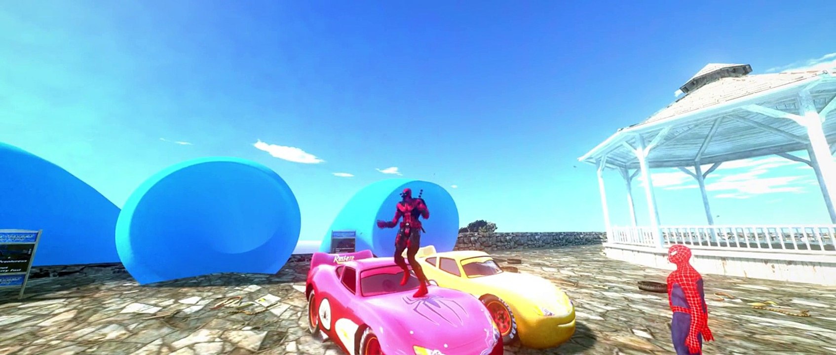 Spider Man McQueen Disney Cars Pixar Nursery Rhymes for Children & Deadpool Lightning McQueen Cars