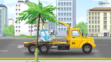 Fun Story w Tow Truck & Police Car - Cars & Trucks Kids Video - Vehicle & Chi Chi Car for children