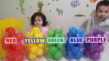 Baby and Color Balls Learn Colors for Toddlers and Babies | Finger Family Nursery Song Colored Balls