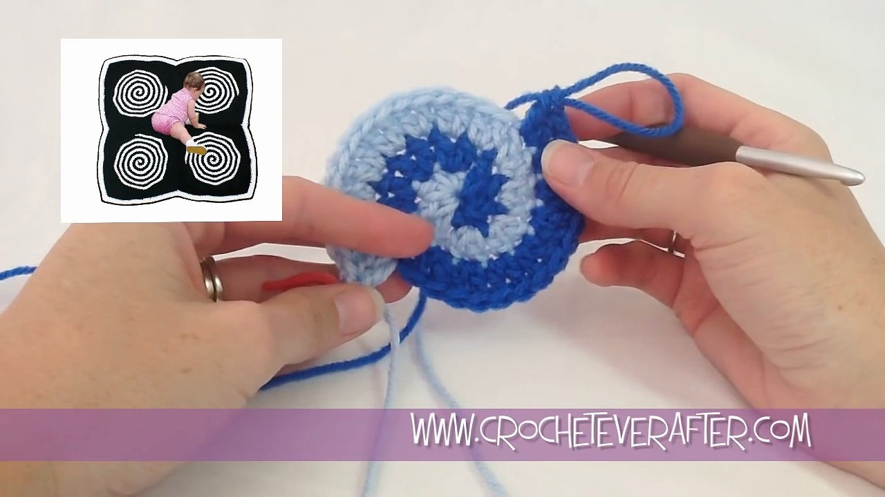 Two Color Double Crochet Spiral Tutorial