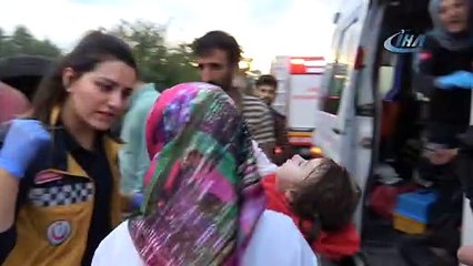 Bursa'da takla atan araçta can pazarı