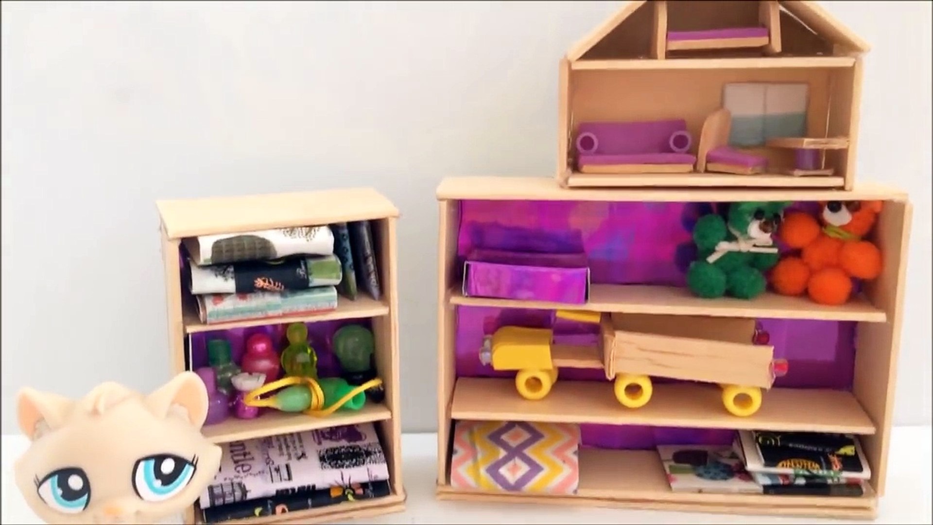 How To Make Lps Accessories Bookshelf Dollhouse Toys Lps