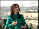 Female Arab TV Presenter In Green Satin Blouse , Palestine TV