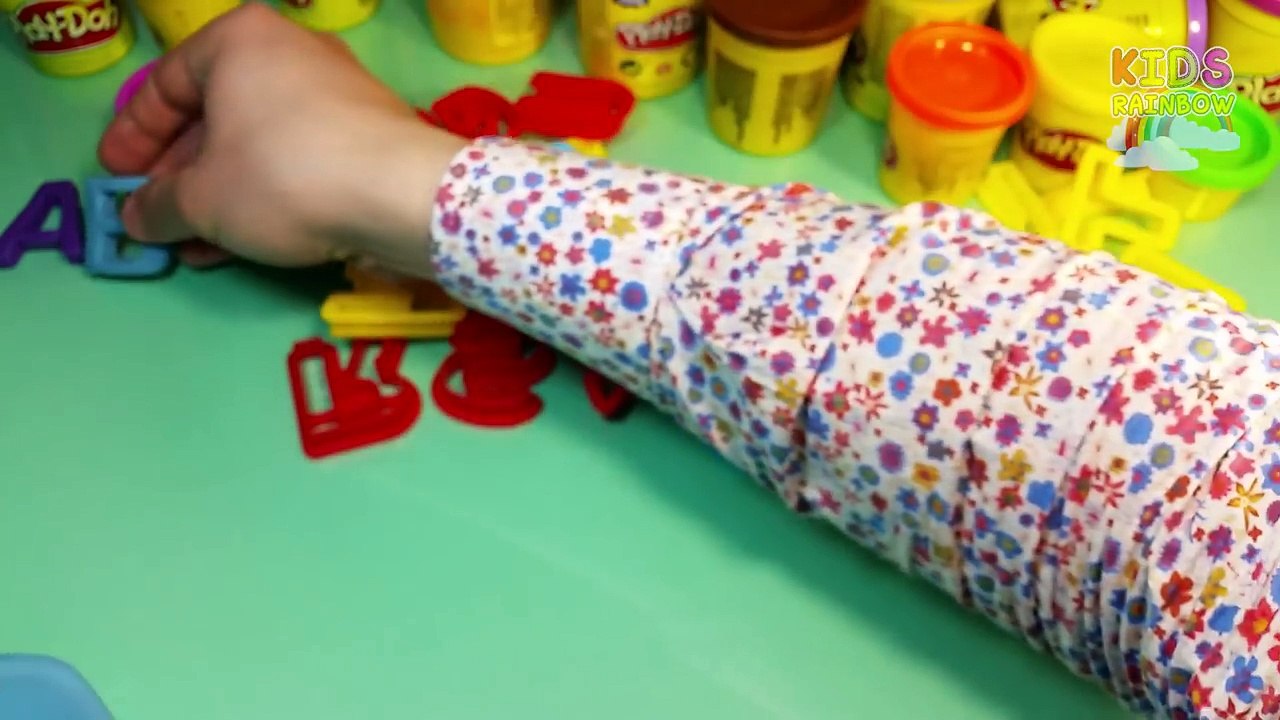 ABCDE Play Doh ABC Clay Games for Kids Alphabet Game Dough A B C D E Play-Doh Plastic Playdoh Molds