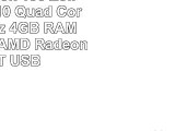 HP Notebook 156 Zoll AMD E27110 Quad Core 4x180 GHz 4GB RAM 128GB SSD AMD Radeon R2 BT
