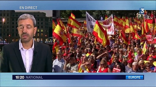 Crise en Catalogne : les anti-indépendantistes manifestent à leur tour